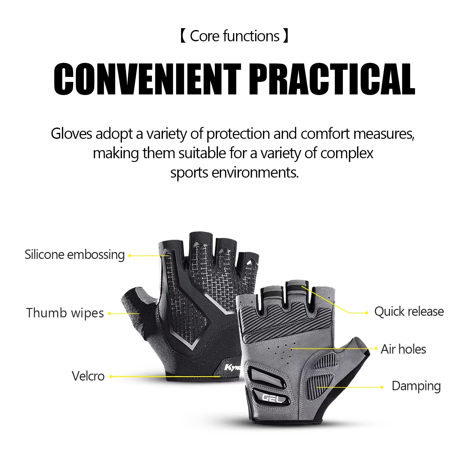Anti-Slip Half Finger Cycling Gloves with Shock-Absorbing Padding – Breathable for Men & Women