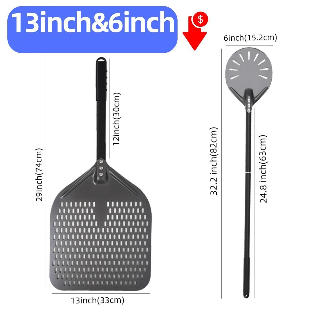 Aluminum Pizza Peel Bread Paddle with Wooden Handle
