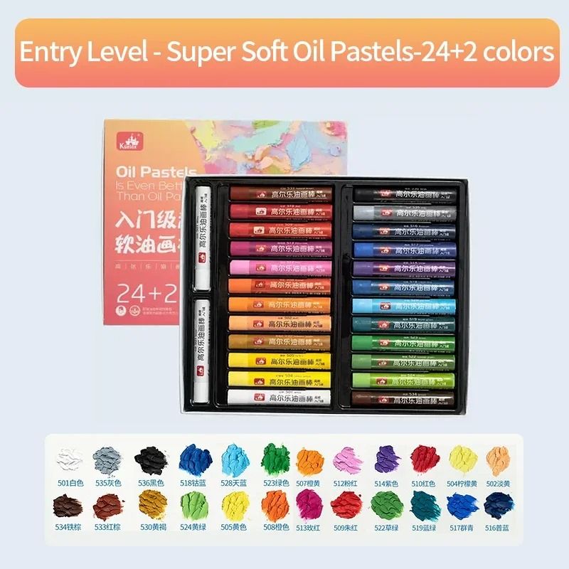 Super Soft Professional Oil Pastel Set - Vibrant Artist Grade Blending & Layering