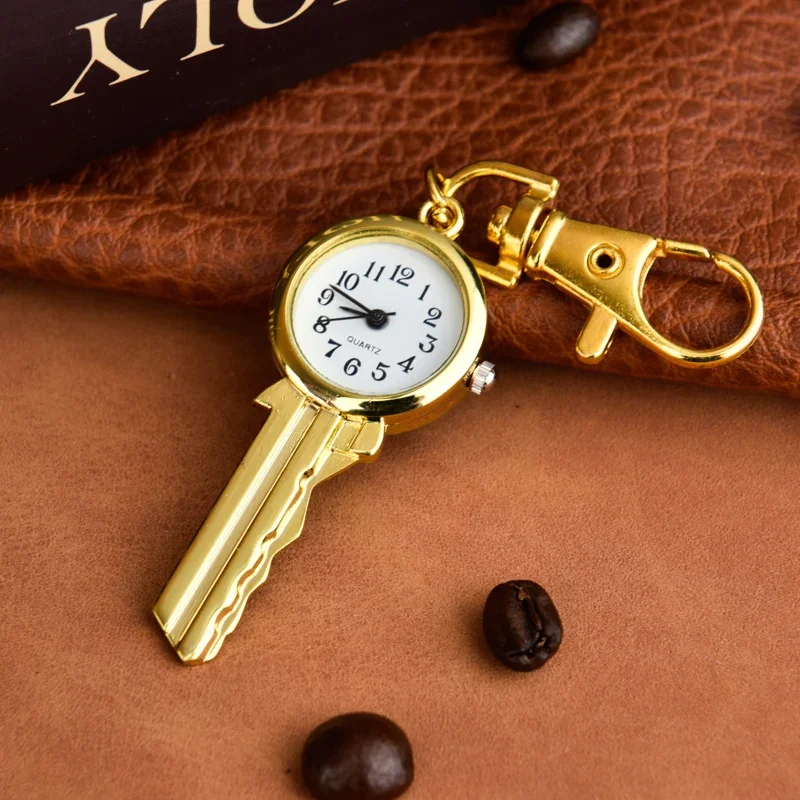 Vintage Pocket Watch Keychain Clip Quartz Fob Pendant for Nurses and Everyday Carry