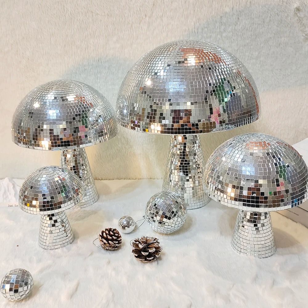 Mushroom Disco Ball Mirror Decor Funky Party Home Accent