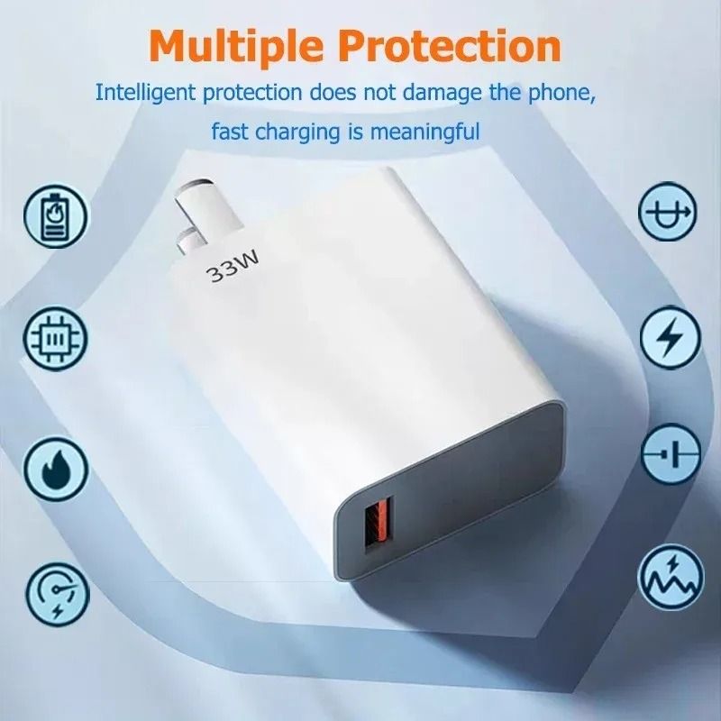 33W PD Universal Fast Charger – USB-C Wall Power Adapter with Type-C Cable for iPhone & Samsung
