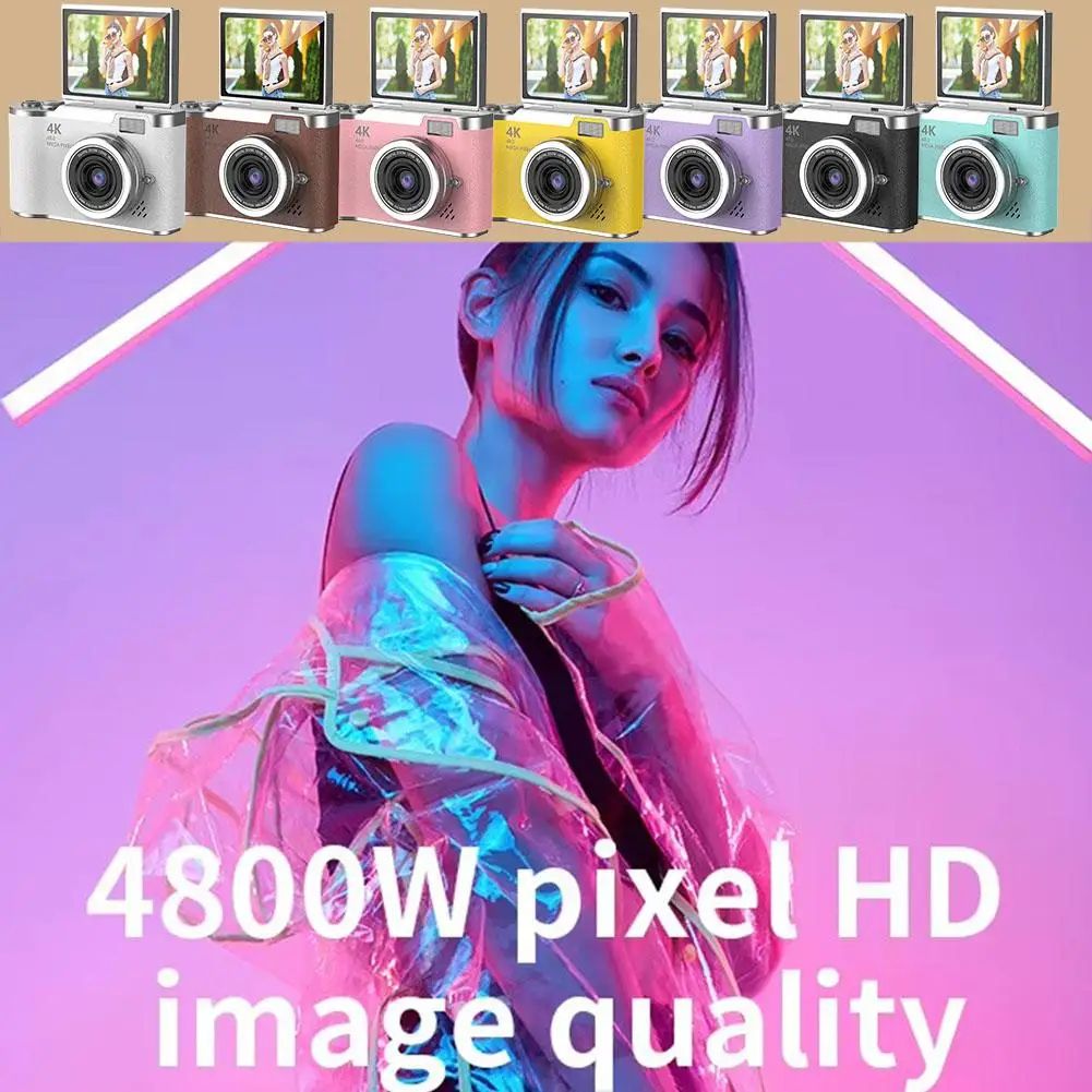 UltraView 4K FlipScreen Digital Camera – 48MP Compact Travel & Selfie Camera
