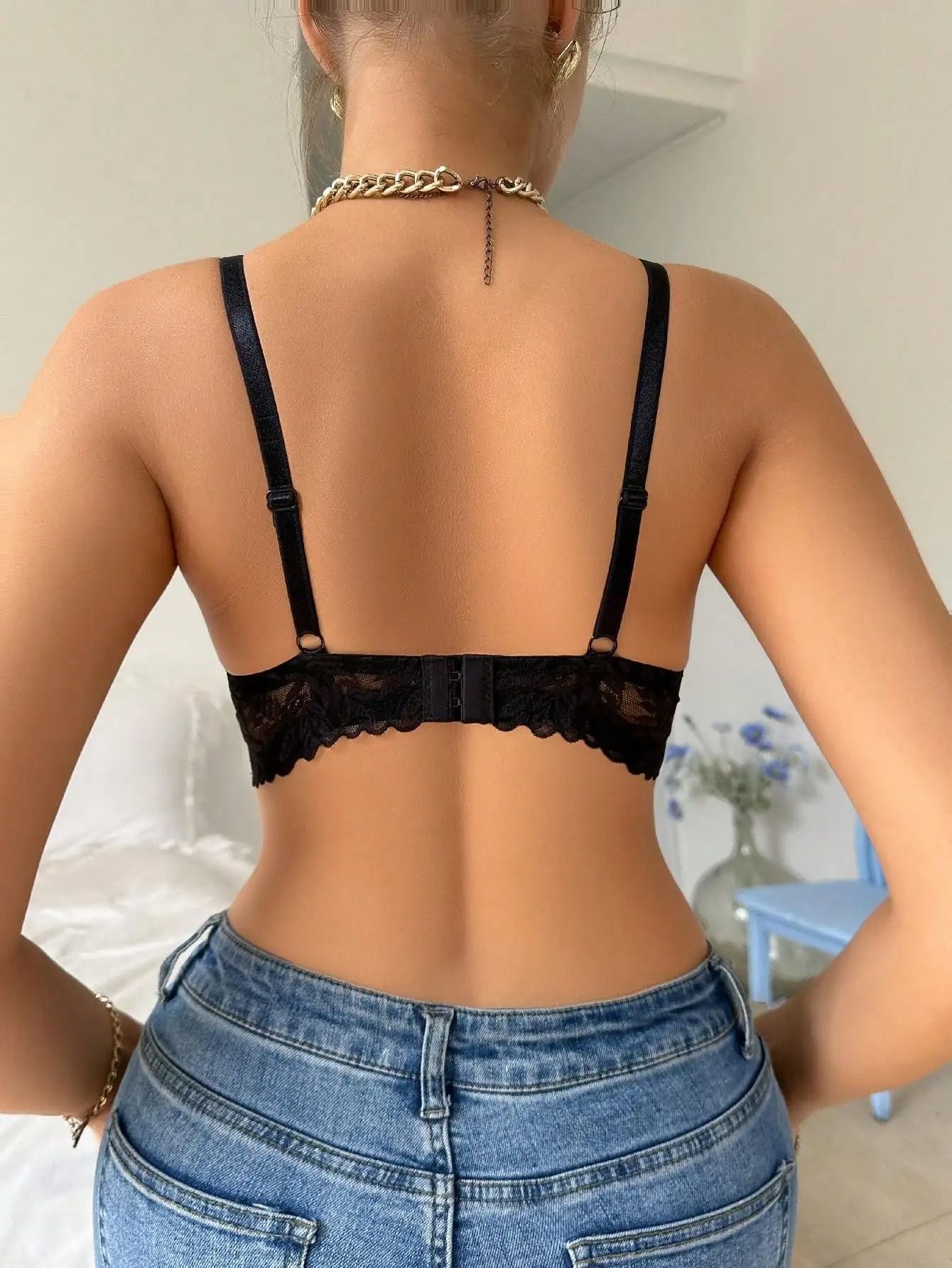 Womens Thin 3/4 Lace Sexy Beautiful Push-Up Anti-Sagging Breathable Underwire Bra