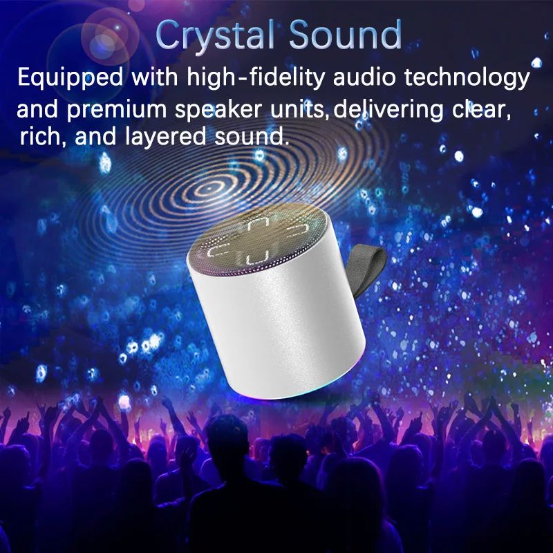 Portable Bluetooth 5.3 RGB Light Speaker with Bass