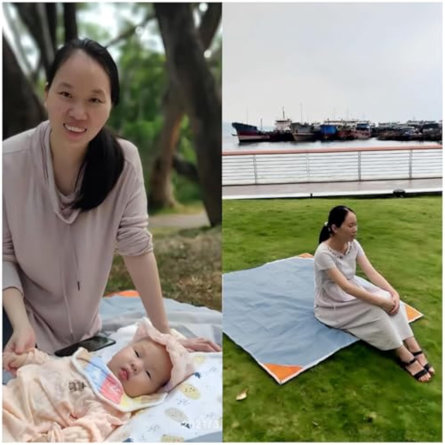 Waterproof Picnic Blanket Foldable Portable Beach Mat for Travel Camping and Park Days
