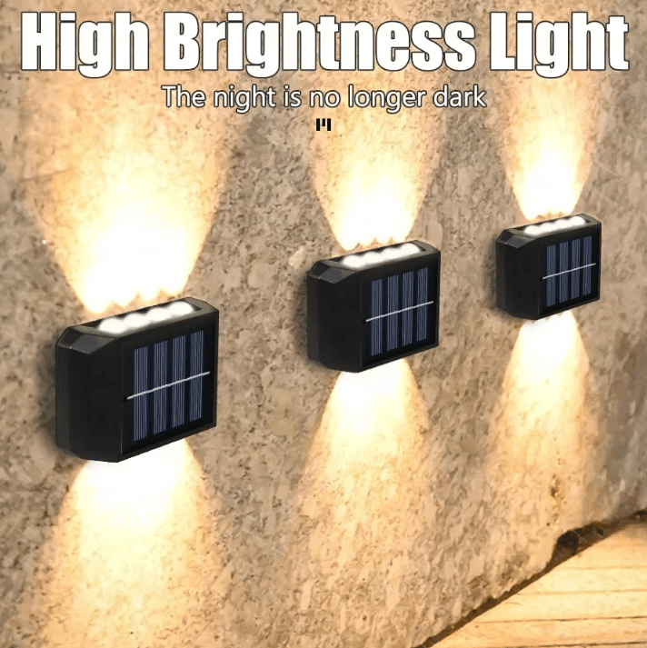 Solar Wall Light IP65 Waterproof LED Safety Up and Down Lighting for Outdoor Patio Yard Garden