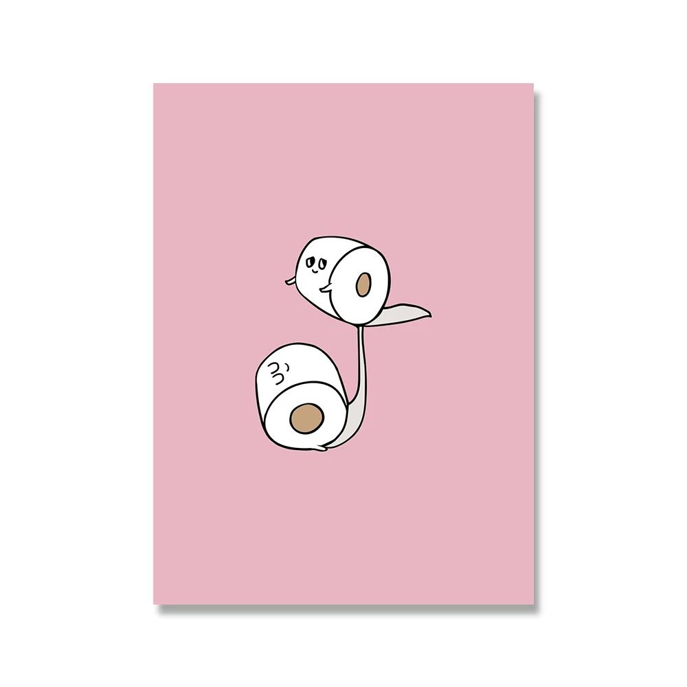 Toilet Paper Yoga Funny Bathroom Wall Art Canvas Print