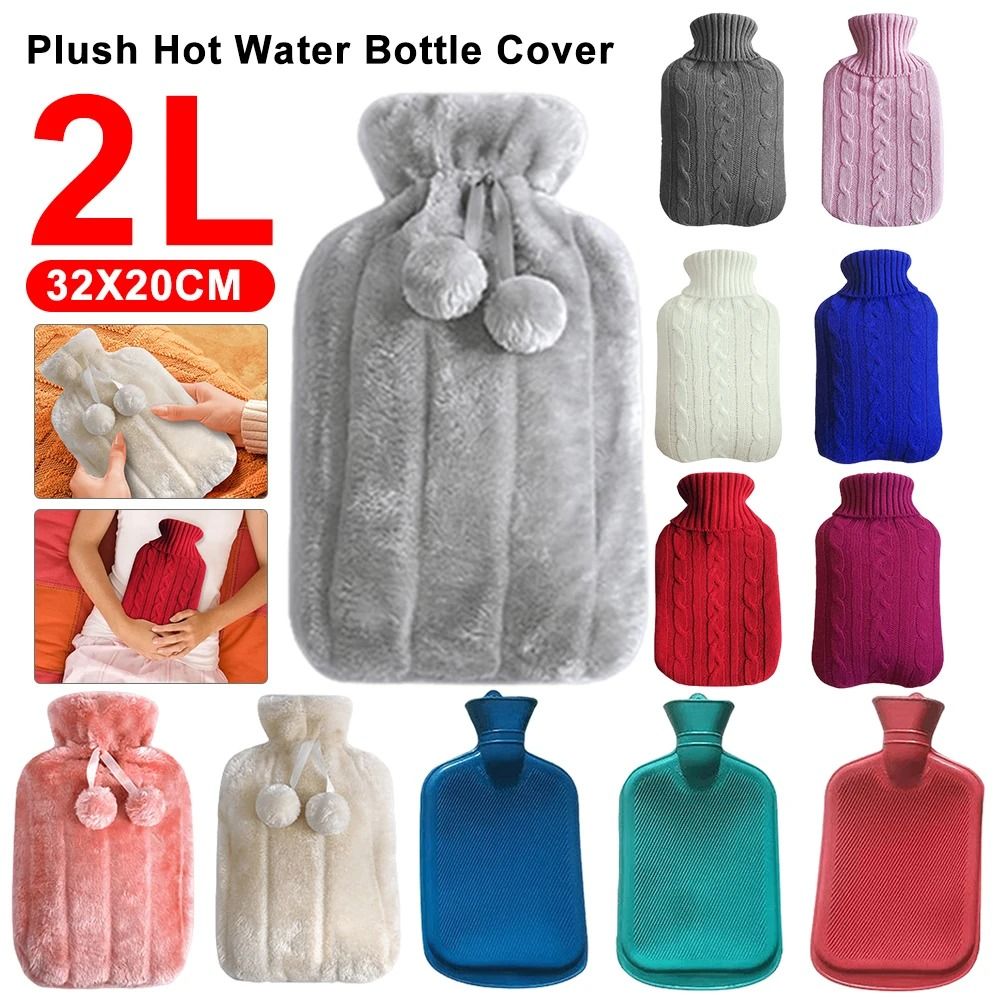 Plush Hand and Feet Warmer Hot Water Bottle with Protective Cover