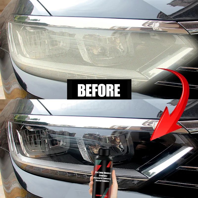 Car Headlight Restoration Kit with Polishing Paste, Headlamp Cleaner & Oxidation Repair for Clear Bright Lights