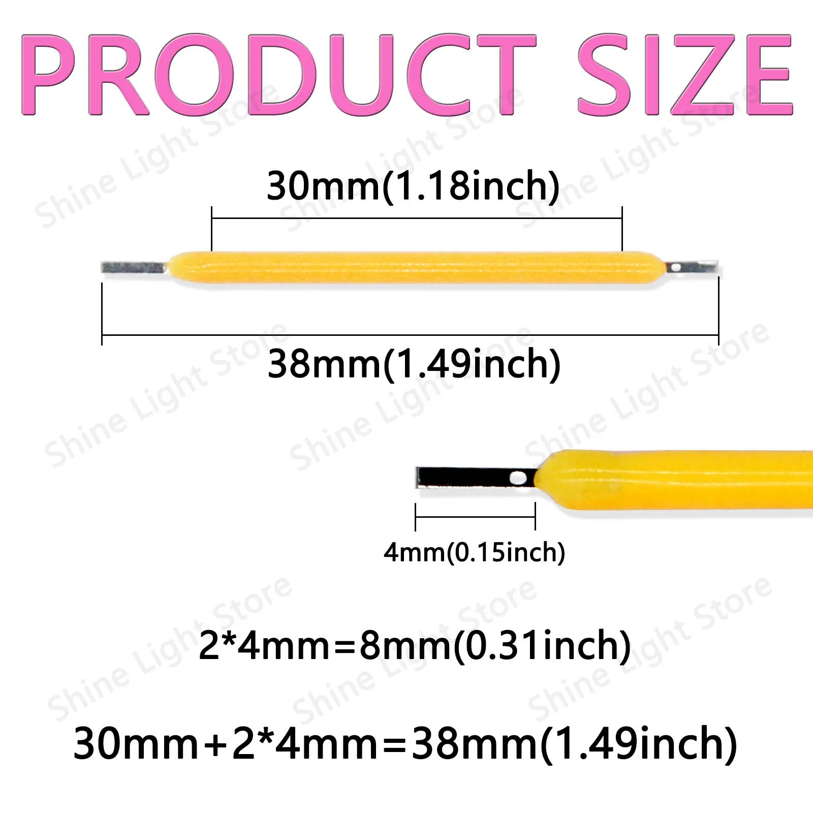 3V 38mm COB LED Filament Replacement Strips for Edison Bulbs and DIY Decor Lighting