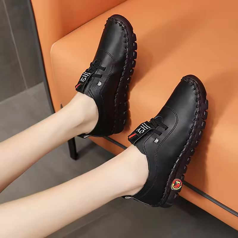 Womens Leather LaceUp Loafers – Comfortable Flat Casual Shoes for Everyday Wear