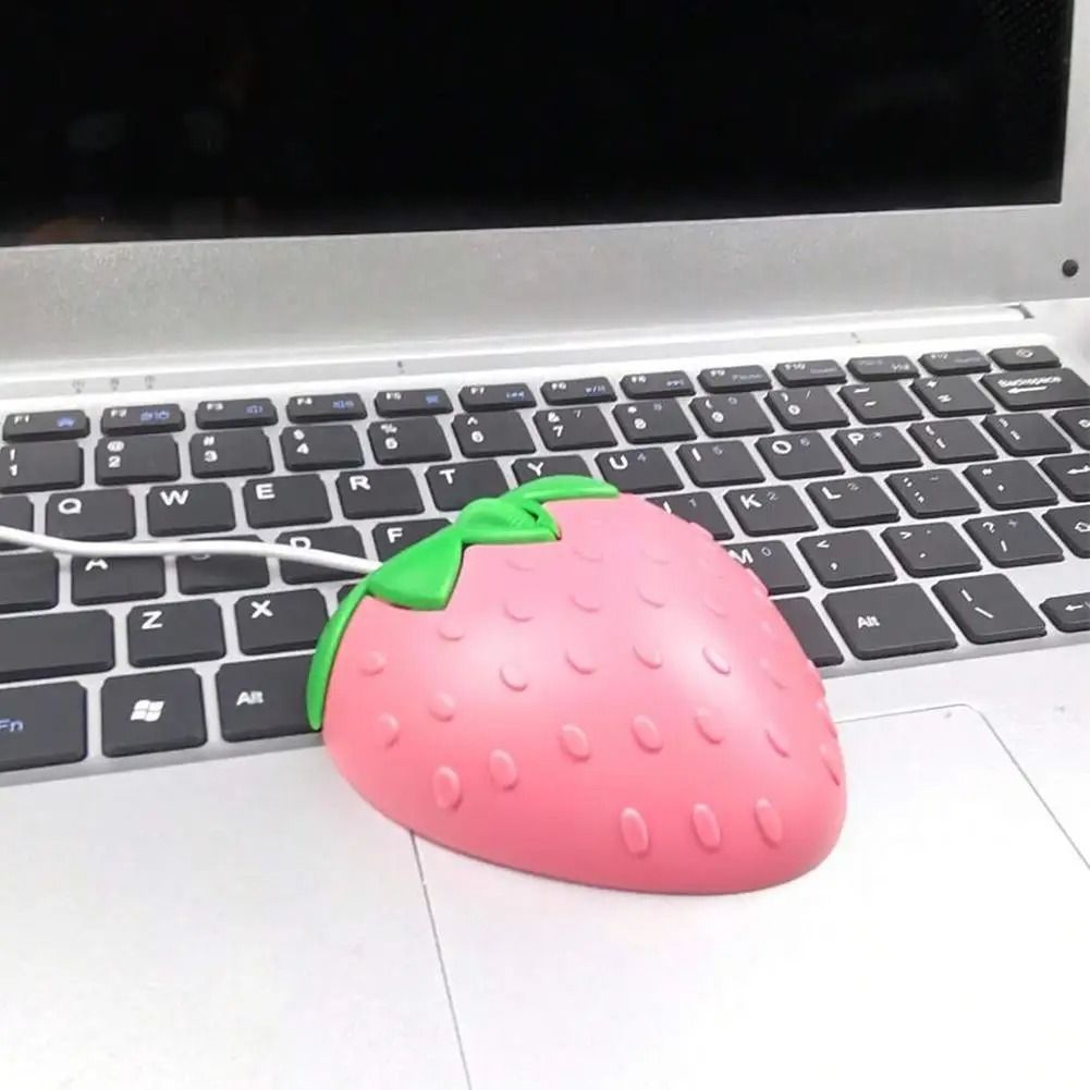 Creative Strawberry Shaped Mini Wired Mouse
