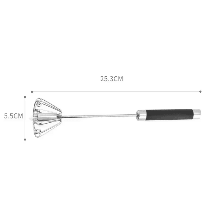 SwiftMix Semi Automatic Egg Beater Stainless Steel Manual Egg Whisk Rotating Hand Push Kitchen Mixer