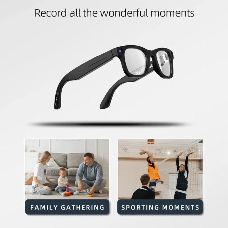 NeoVision 4K AI Smart Camera Glasses with Bluetooth Calling & Real-Time Translation