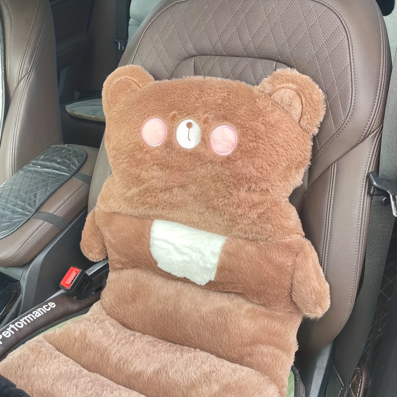 Thick and Warm Plush Car Seat Cushion, Integrated Cartoon Plush Cushion for Vehicles and Chairs