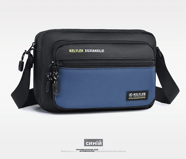 Mens Crossbody Bag Multi Layer Casual Shoulder Bag with Soft Handle