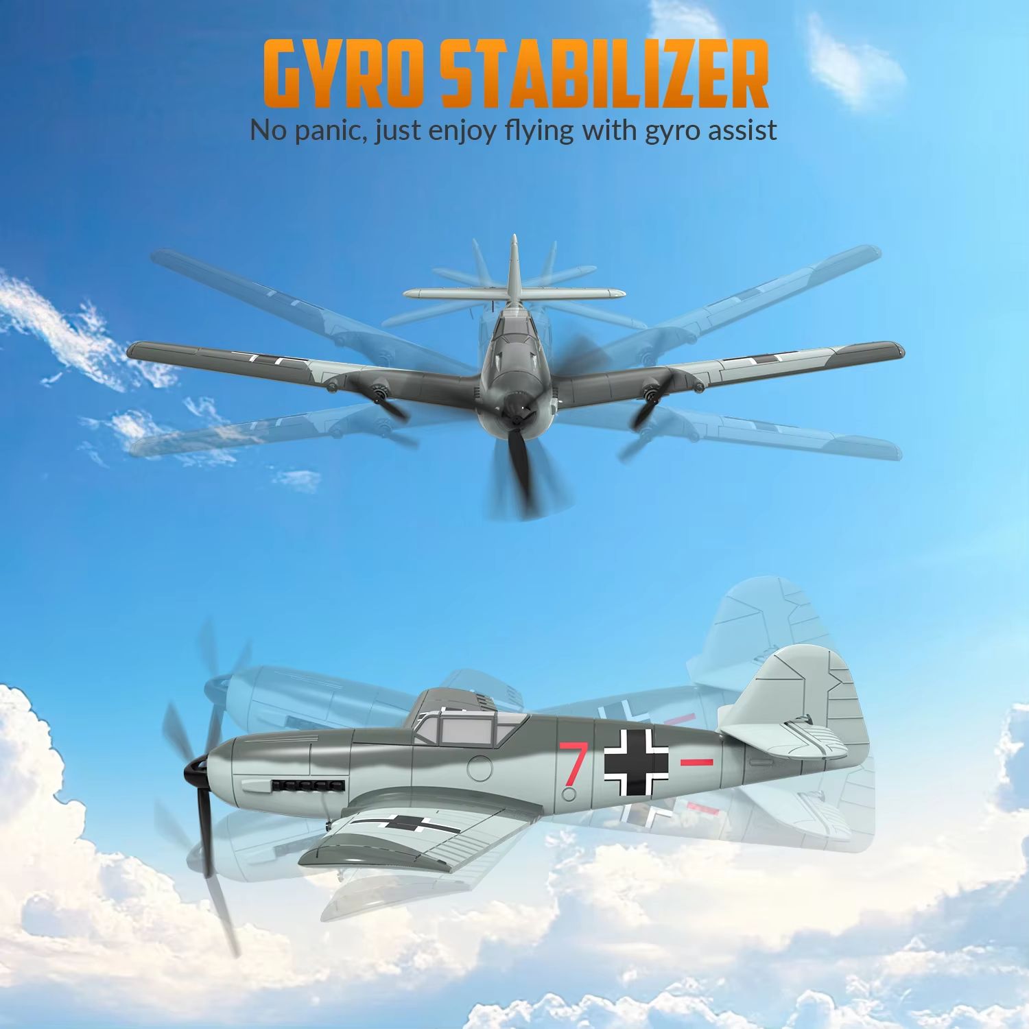 VOLANTEXRC BF109 RC Plane – 2.4G 3CH EPP Glider with 6-Axis Gyro & Smart Balance System