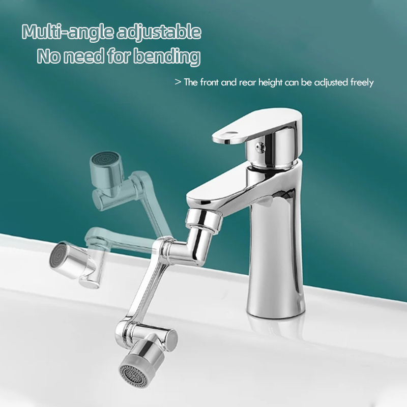 Rotating Faucet Aerator Extension with Dual Spray Modes Splash Filter