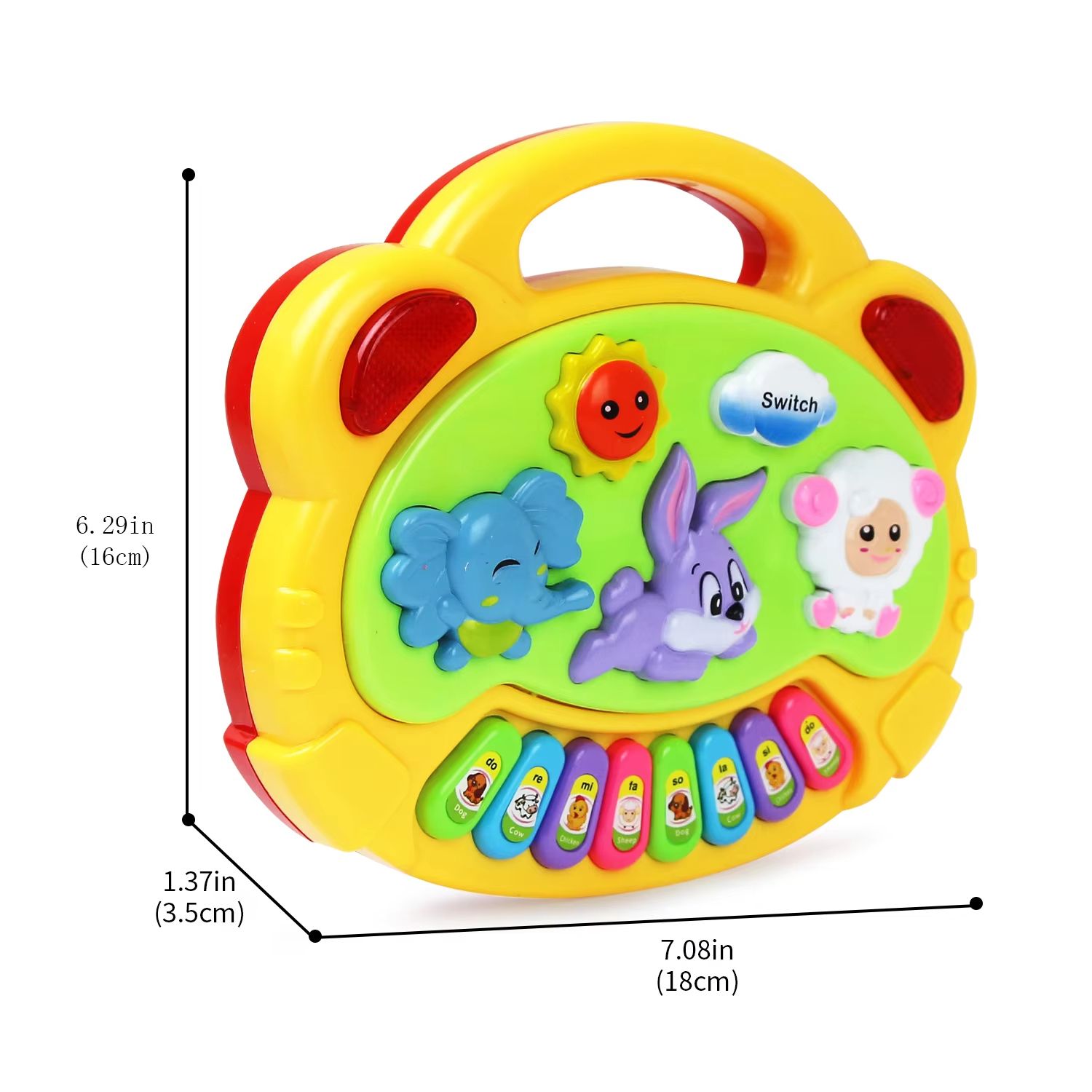 Kids Cartoon Piano Keyboard Game – Animal Sounds Flashing Lights Educational Instrument Toy