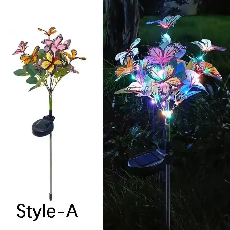 Solar LED Butterfly Flower Light