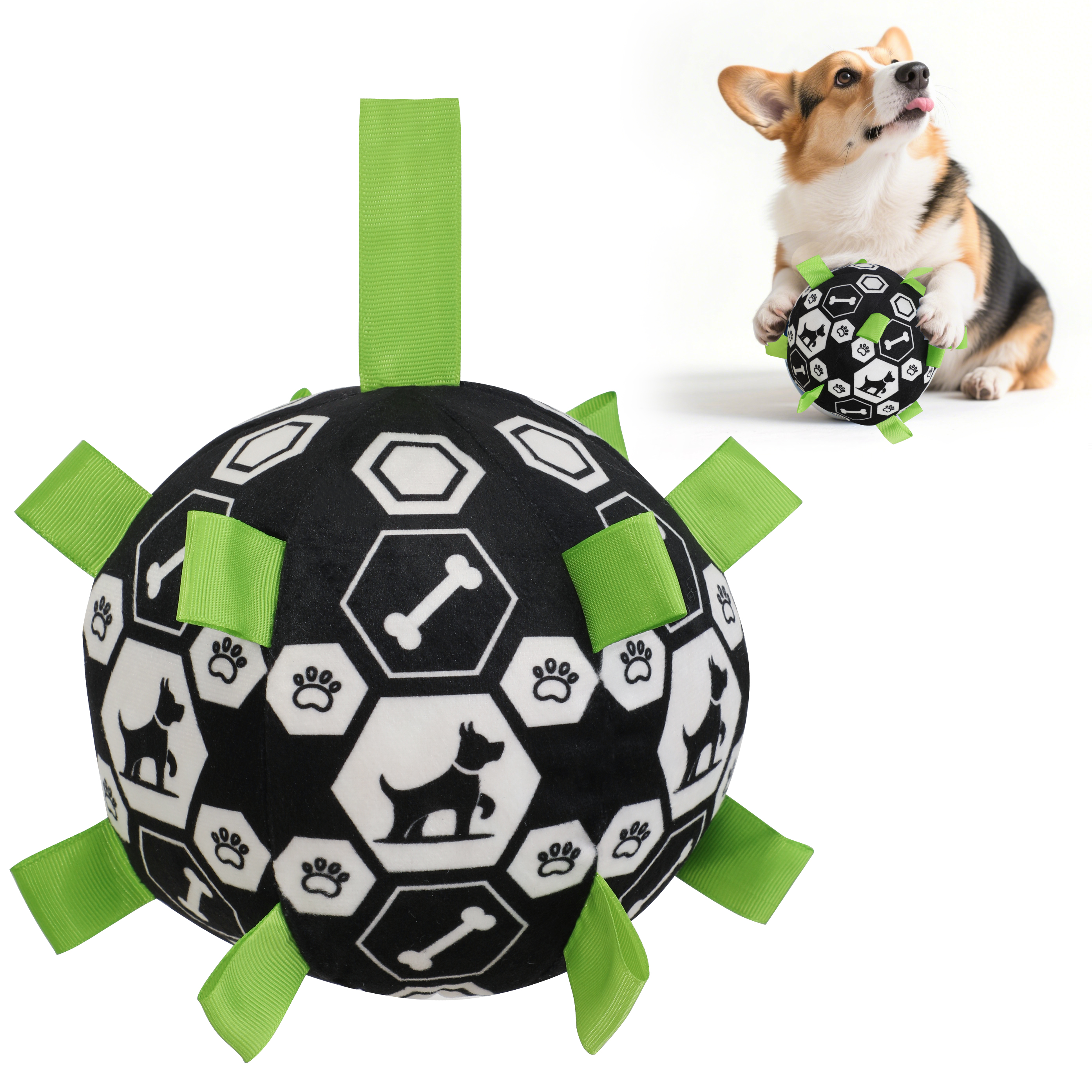 New Pet Training Ball with Bell Sound, Interactive Outdoor Dog Football