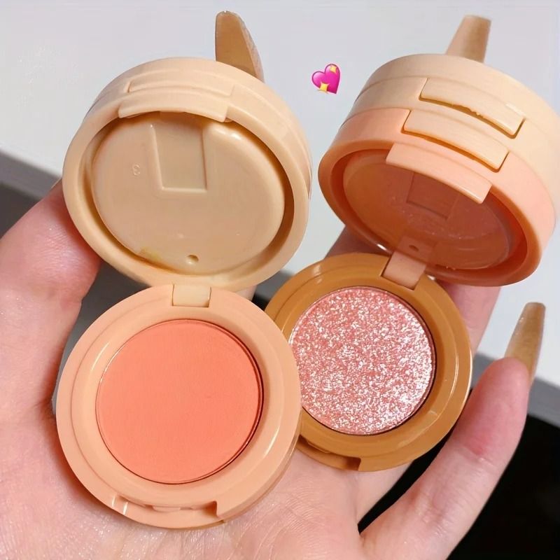 3 in 1 Makeup Palette Matte Pearlescent Glitter Blush Highlighter Contour