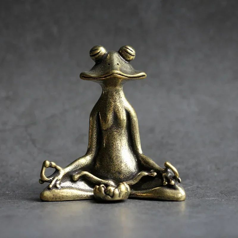 Pure Copper Zen Frog Incense Holder – Retro Tea Pet Ornament for Calm Spaces