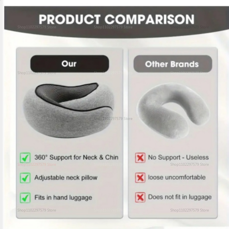 U Shaped Pillow, Travel Neck Pillow Memory Foam, Snail Pillow Soft, Travel Neck Support, Sleep Pillow for Flights