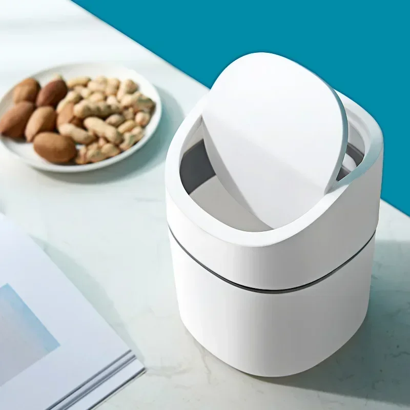 Mini Small Waste Bins Home Table Desktop Garbage Basket Plastic Trash Can Office Supplies Dustbins Barrel Box Sundries
