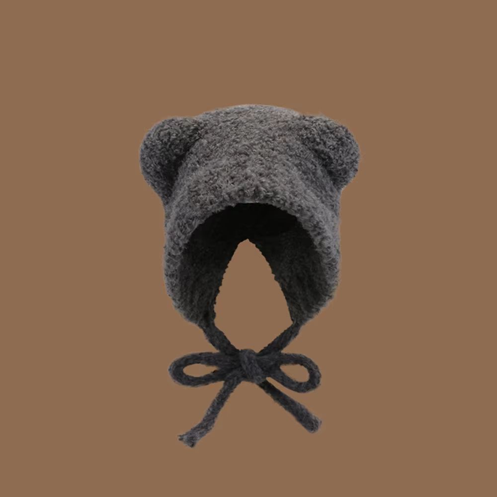Women's Cute Bear Ear Knitted Winter Beanie Hat