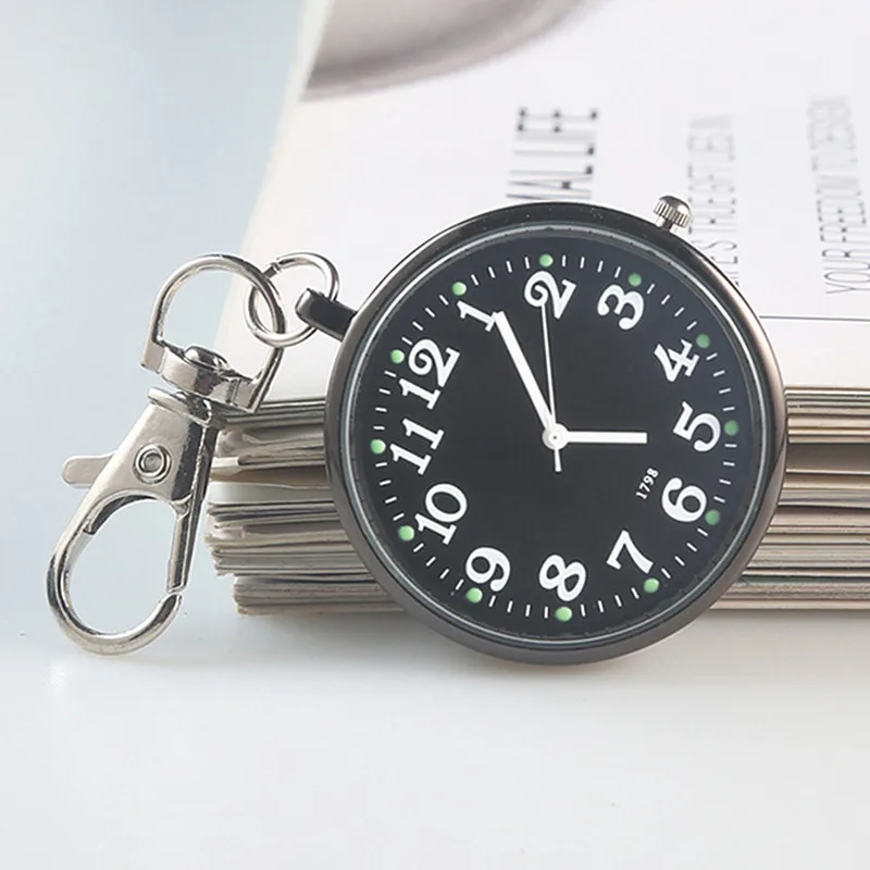Vintage Pocket Watch Keychain Quartz Clock for Students and Medical Professionals