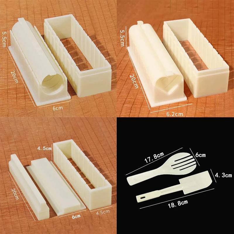 Sushi Maker Kimbap Cutter, Round Square Heart-shaped Onigiri Rice Balls Mold