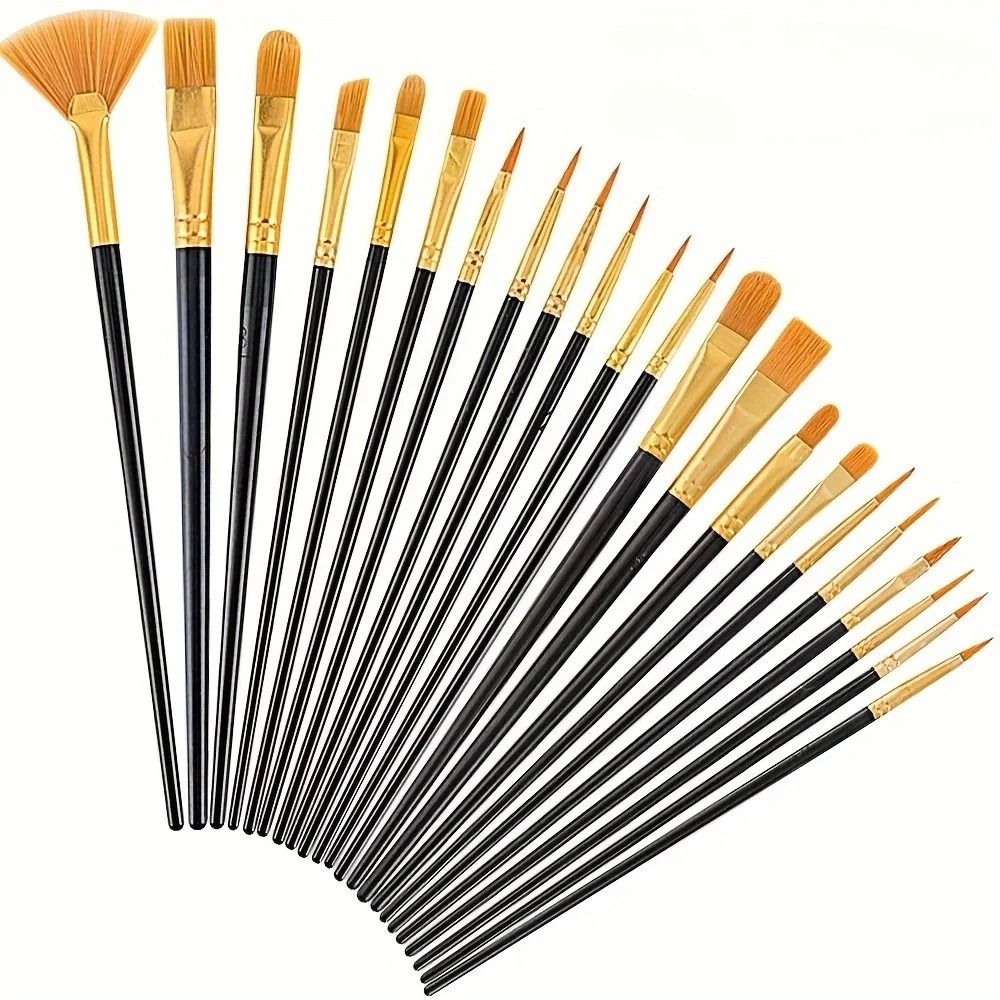 Professional 10/12/22 Piece Art Brush Set – Versatile Painting Supplies for Acrylic, Watercolor & Oil