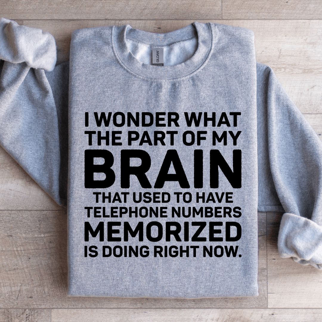 I Wonder What The Part Of My Brain Sweatshirt