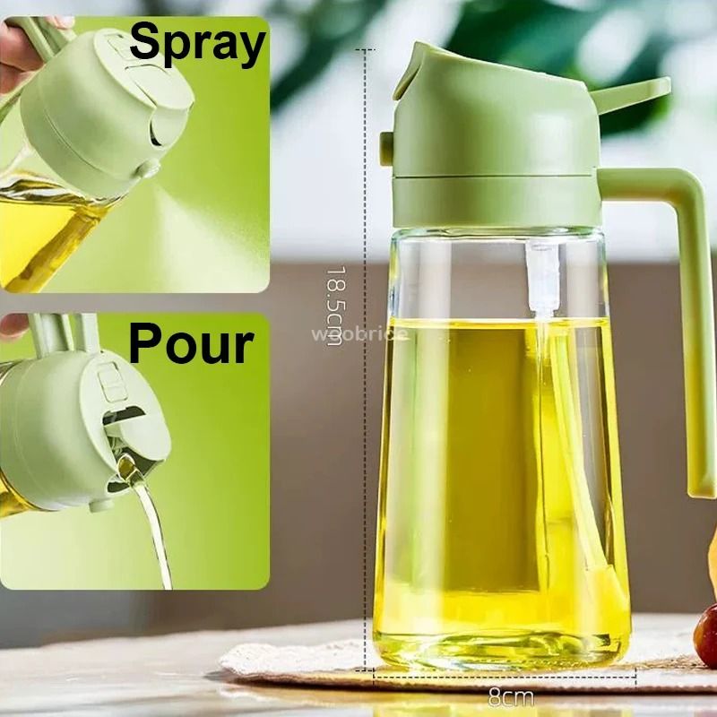 2 in 1 Olive Oil Spray and Pour Dispenser Bottle for Cooking Grilling Baking and Air Frying