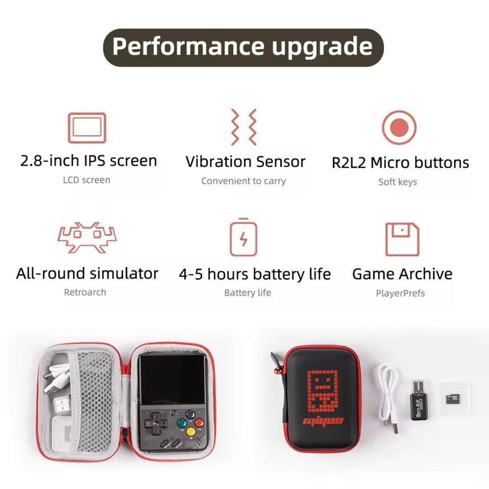 Mini Retro Handheld Gaming Console with 2.8-Inch IPS Screen and Linux OS