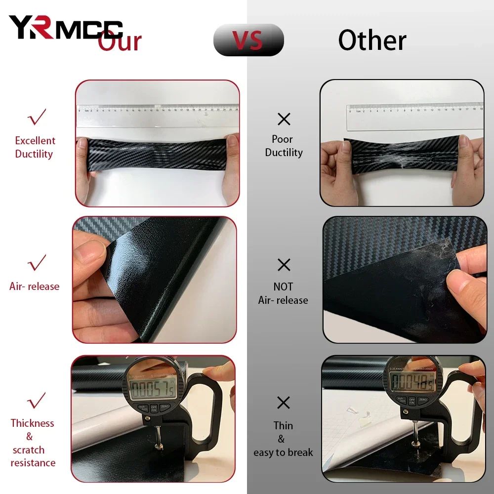Carbon Fiber Vinyl Wrap Film 150x50cm Waterproof 3D 4D 5D 6D Car Sticker