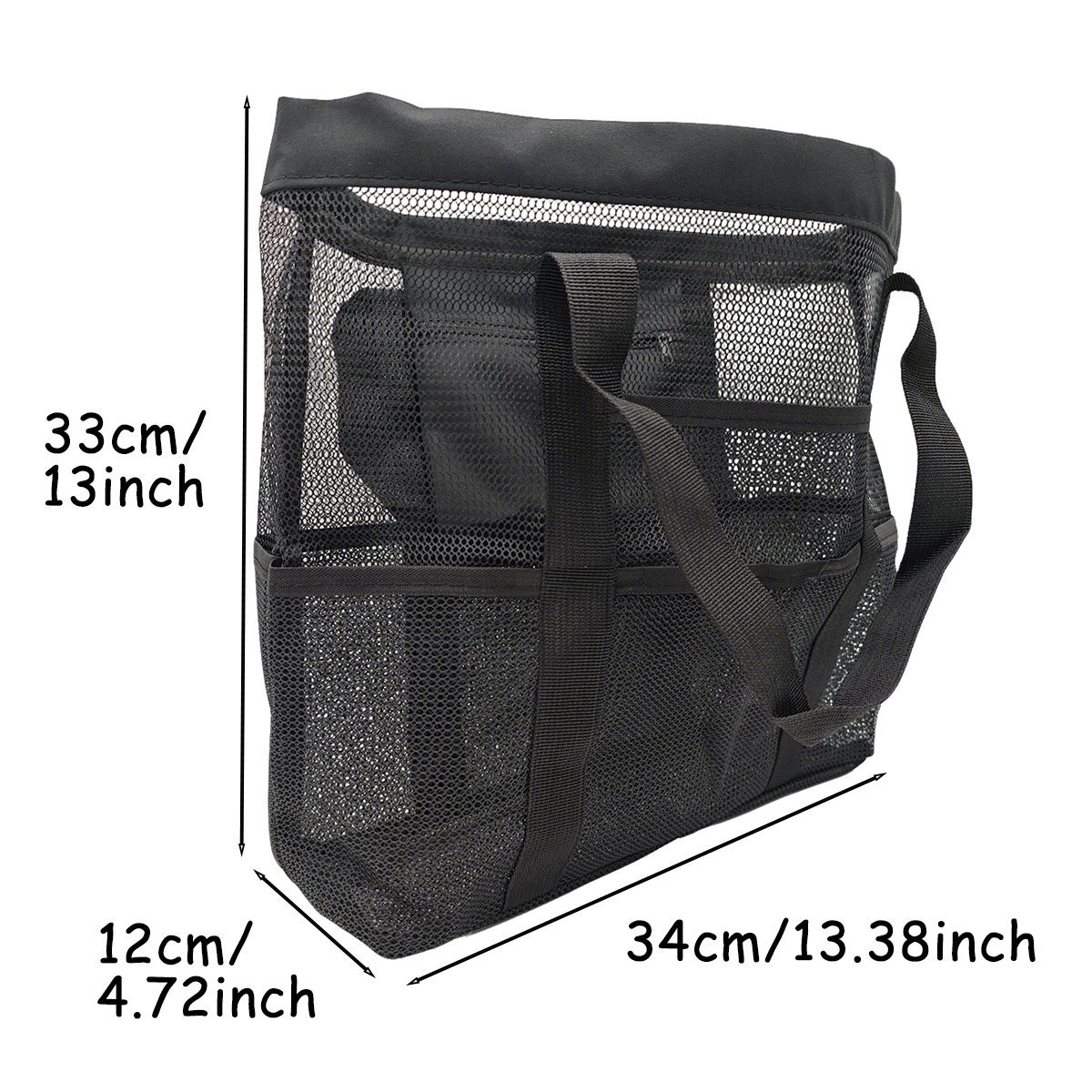 Large Capacity Mesh Beach Bag Multi Pocket Travel Toiletry & Portable Swim Organizer