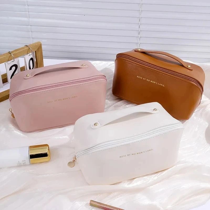 Mens Business PU Leather Travel Toiletry Bag