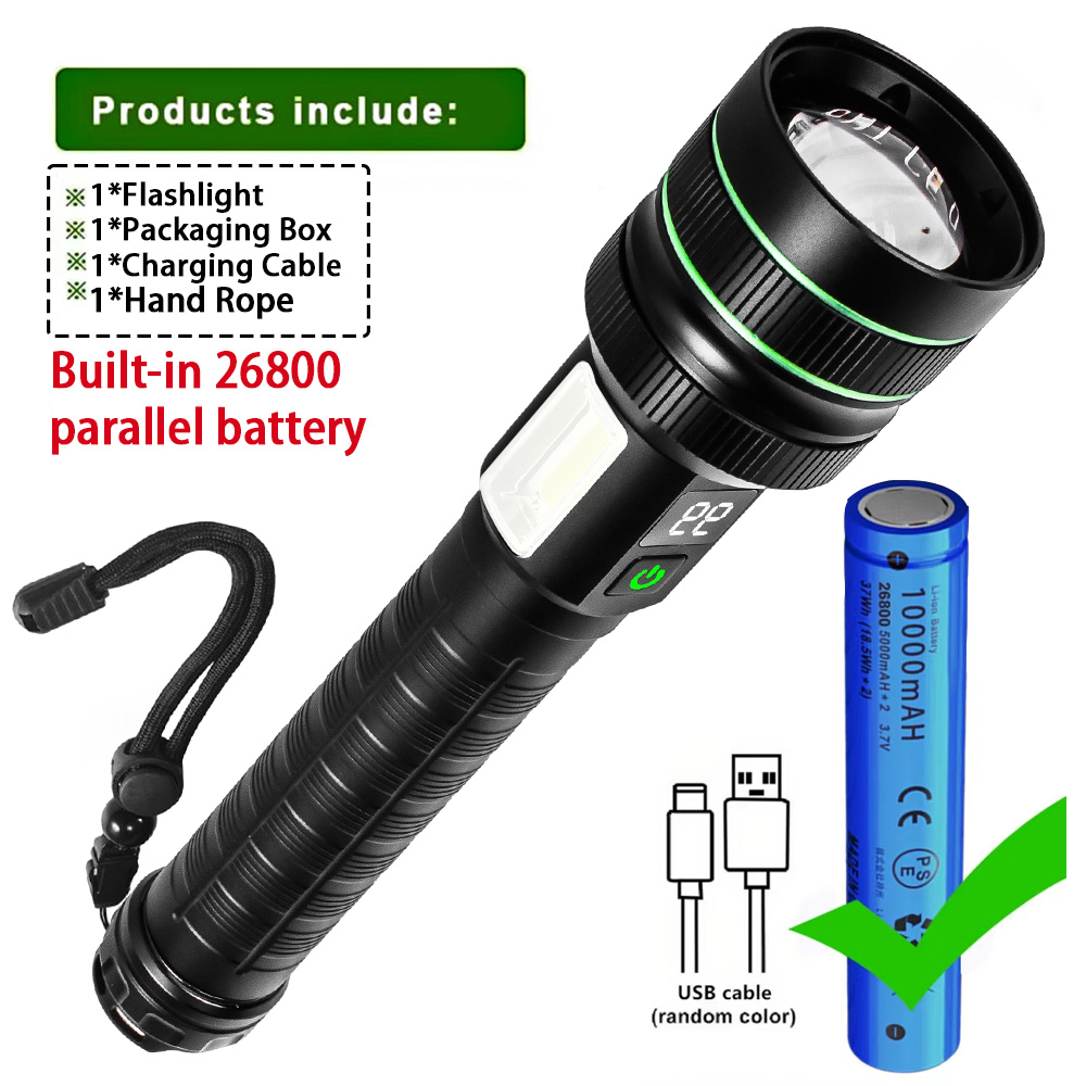 Ultra Bright LED Tactical Flashlight USB Rechargeable Long-Range Lantern