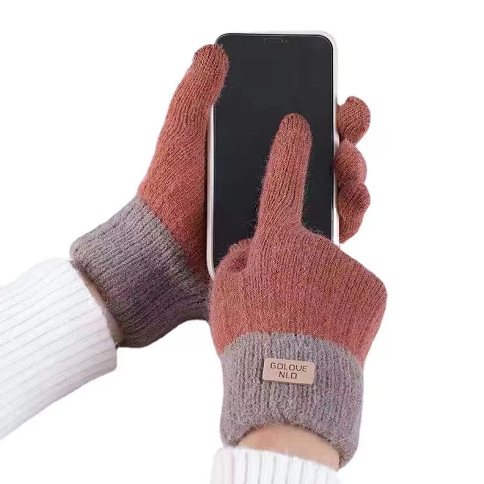 Women's Cable Knit Fleece-Lined Touch-Screen Winter Gloves