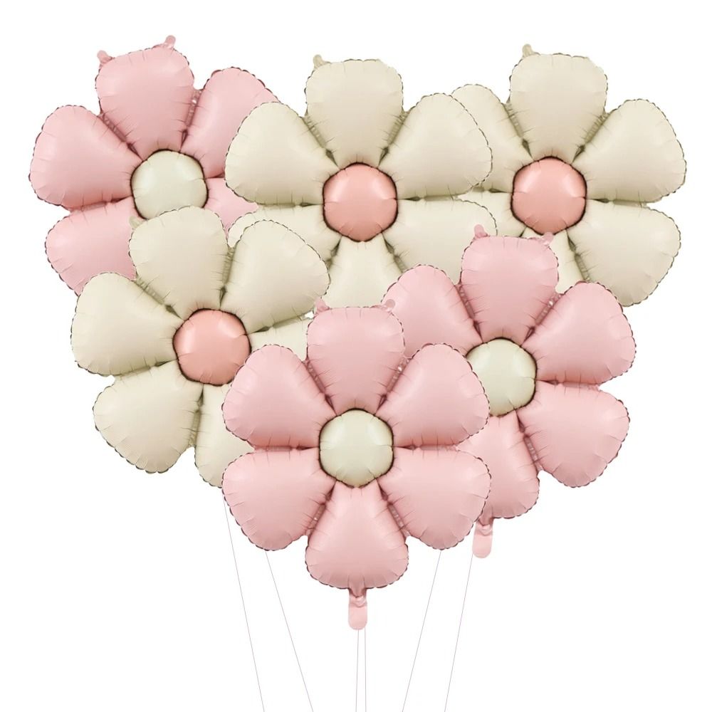 6-Piece Matte Candy Daisy Foil Balloon Set