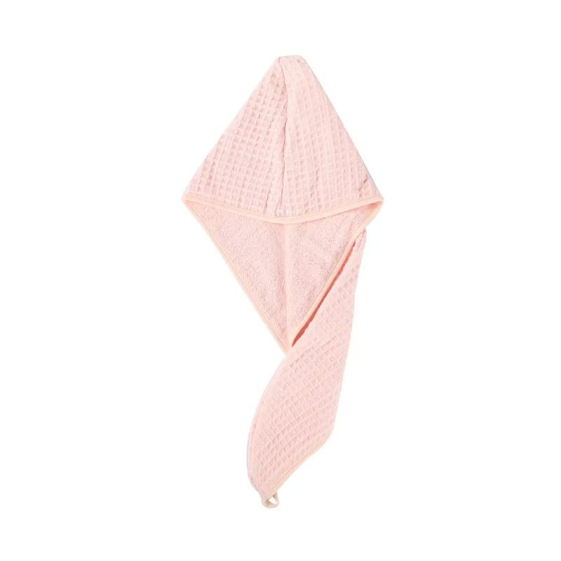 Waffle Cotton Hair Drying Cap Absorbent Turban Towel