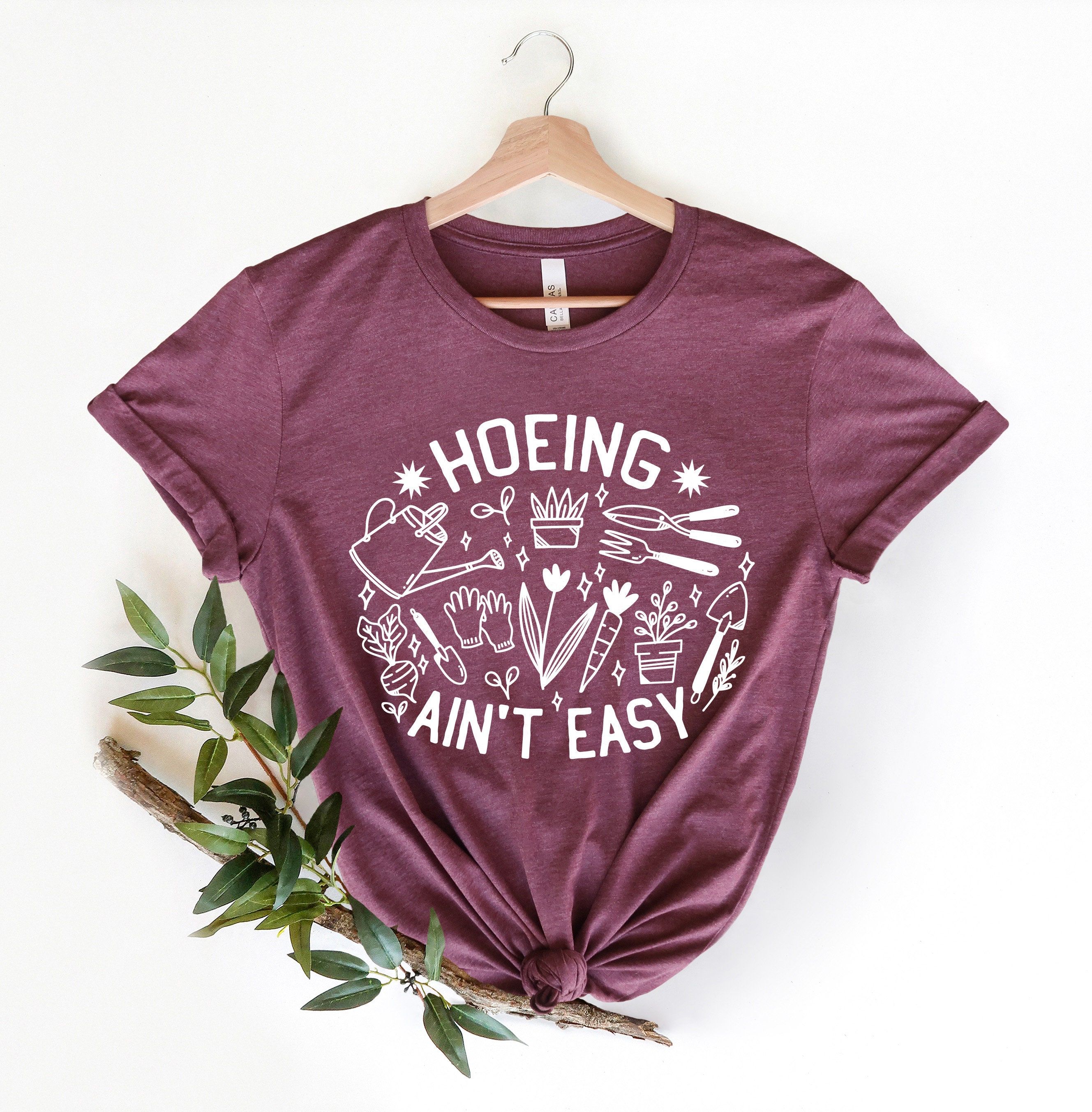 Hoeing Ain't Easy Gardening Shirt Garden Lover Plant & Succulent Cactus Tee Gift