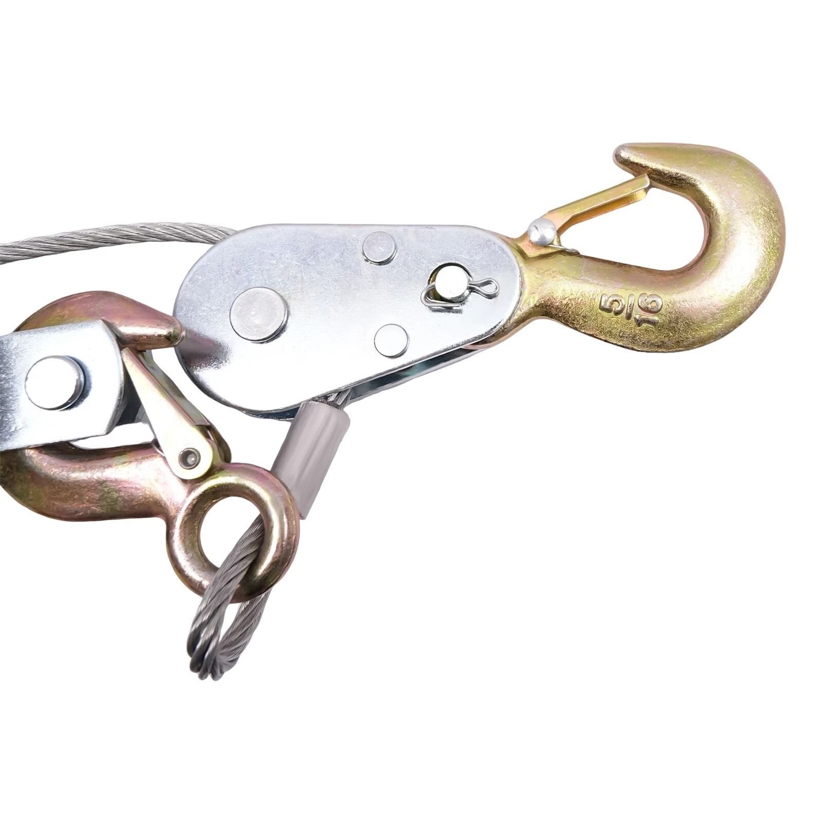 Heavy Duty Hand Puller Hoist, 5 Ton Cable Winch with 3 Hooks