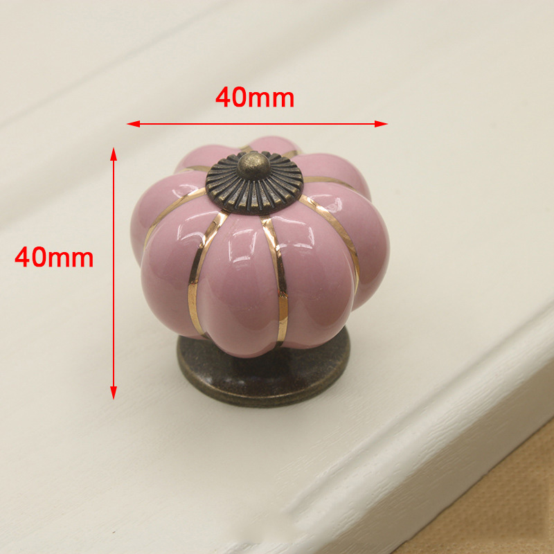 Cartoon Pumpkin Ceramic Drawer Knobs Cute Kids Cabinet Handles