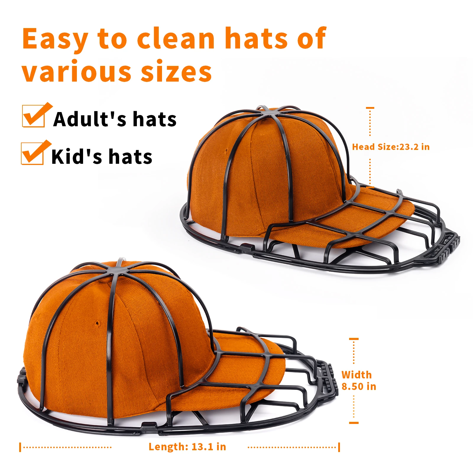 Washer Frame for Baseball Caps, Hat Cleaner, Shaper Protector for Adult and Kid Hats