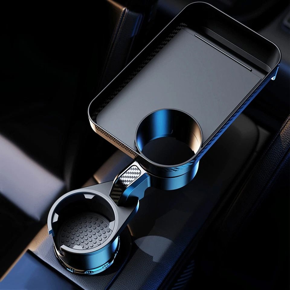 Rotating Car Travel Cup Holder, Coffee Mount Expander, Portable Food Tray
