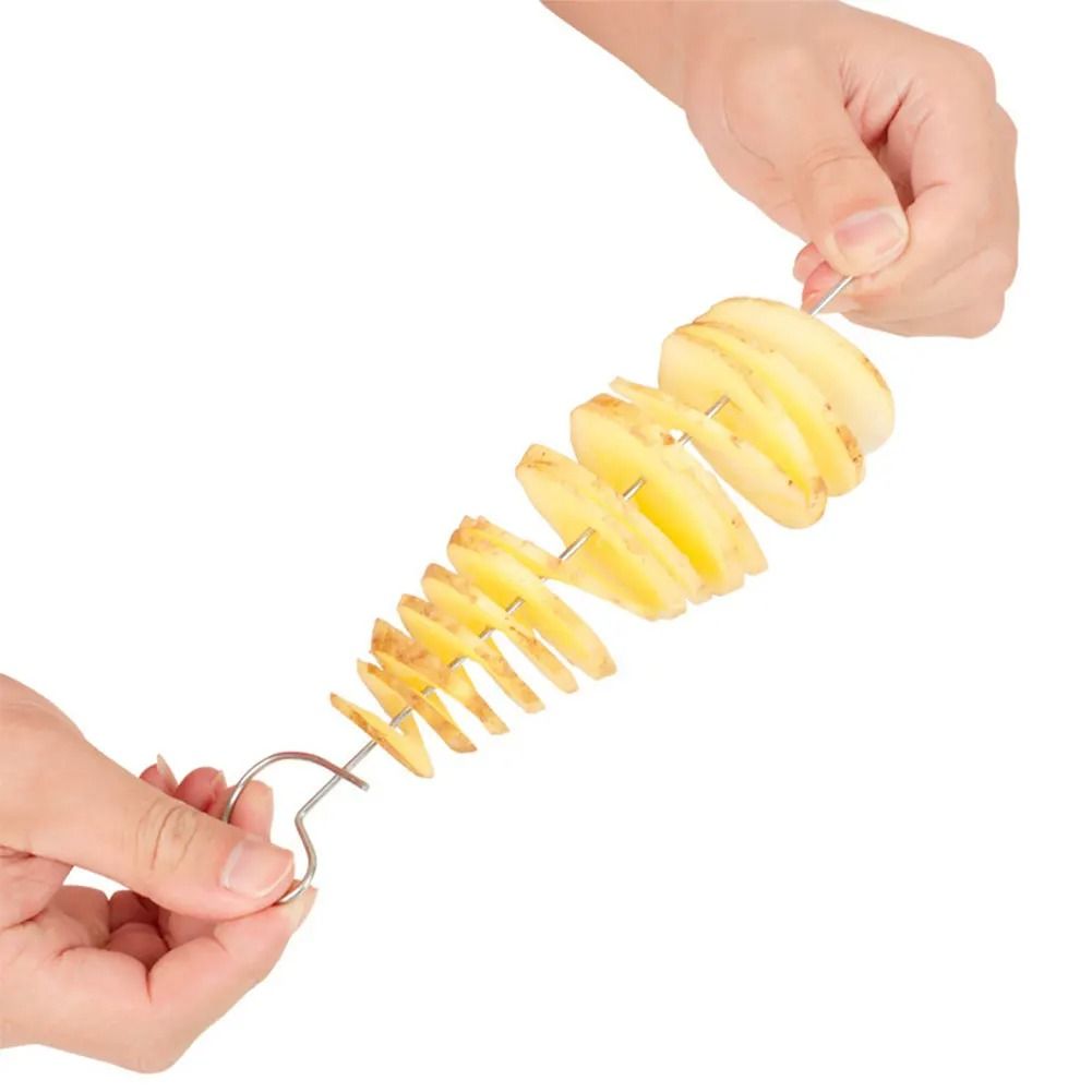 Creative Stainless Steel Rotate Potato Slicer and Twisted Spiral Cutter Kitchen Gadget Set